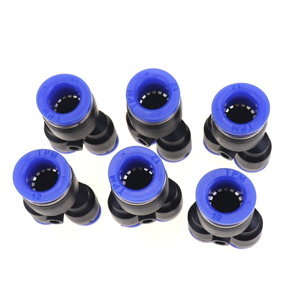 6-piece pneumatic reduction Y-joint air pusher 3-way connector pipe OD 1/2 to 5/16