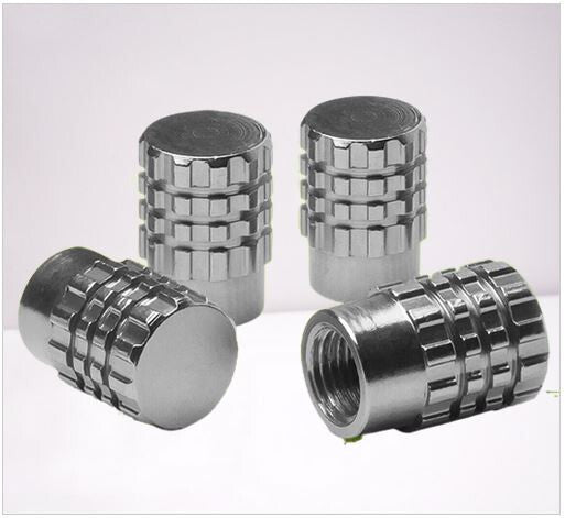 4-Piece Silver RT046 Car Tire Valve Cover Stem Cover Valve Dust Cover for Chevrolet
