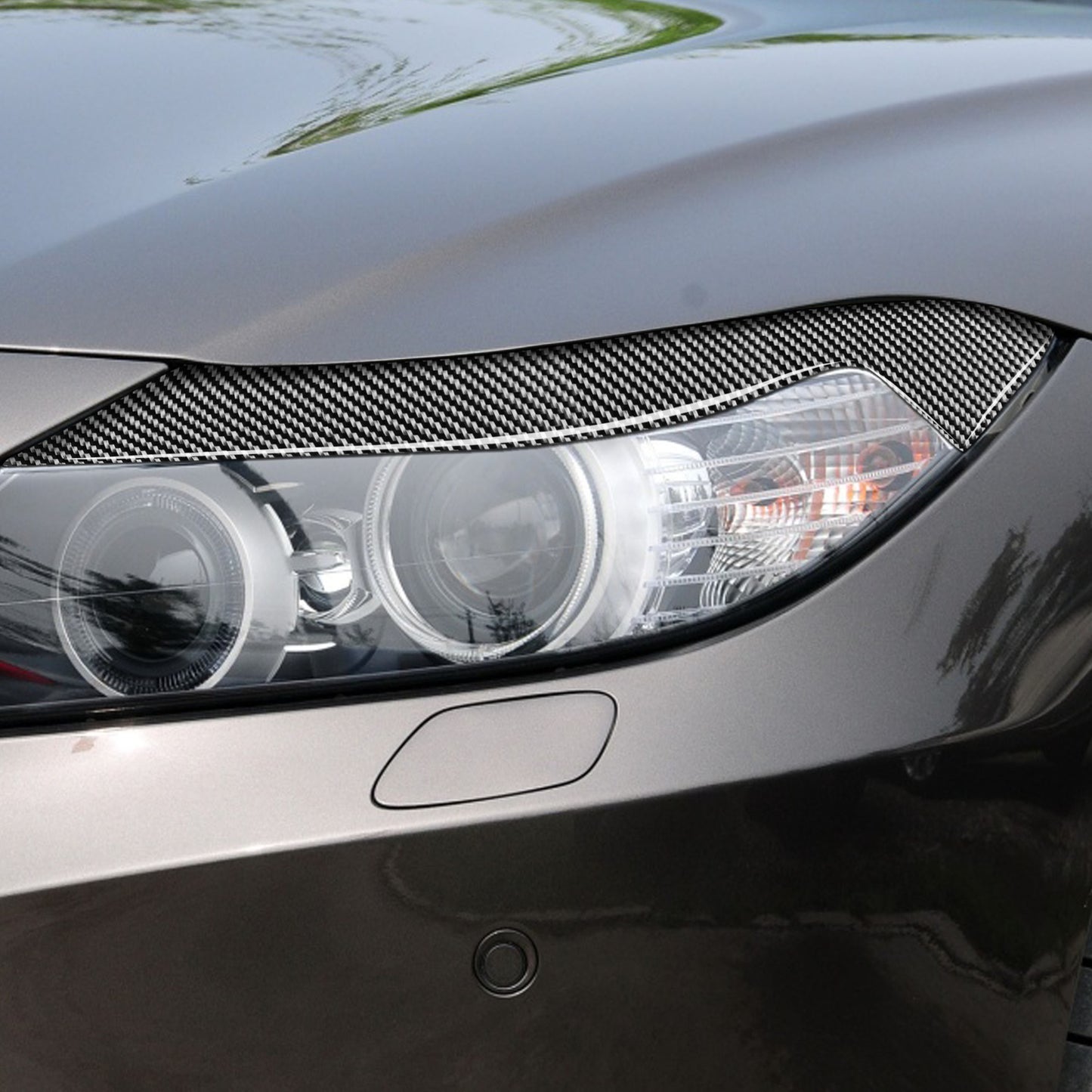 Carbon Fiber Front Headlight Eyelid Cover Eyebrow Trim for BMW Z4 E89 2009-2015