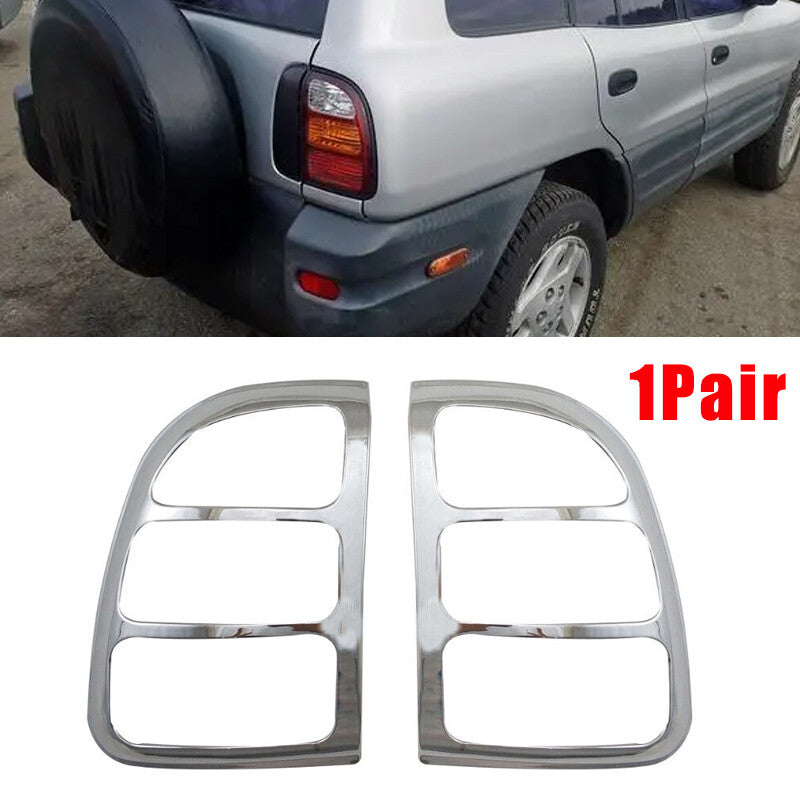 Rear taillight decorative frame cover chrome Pair for Toyota RAV4 1998-2000