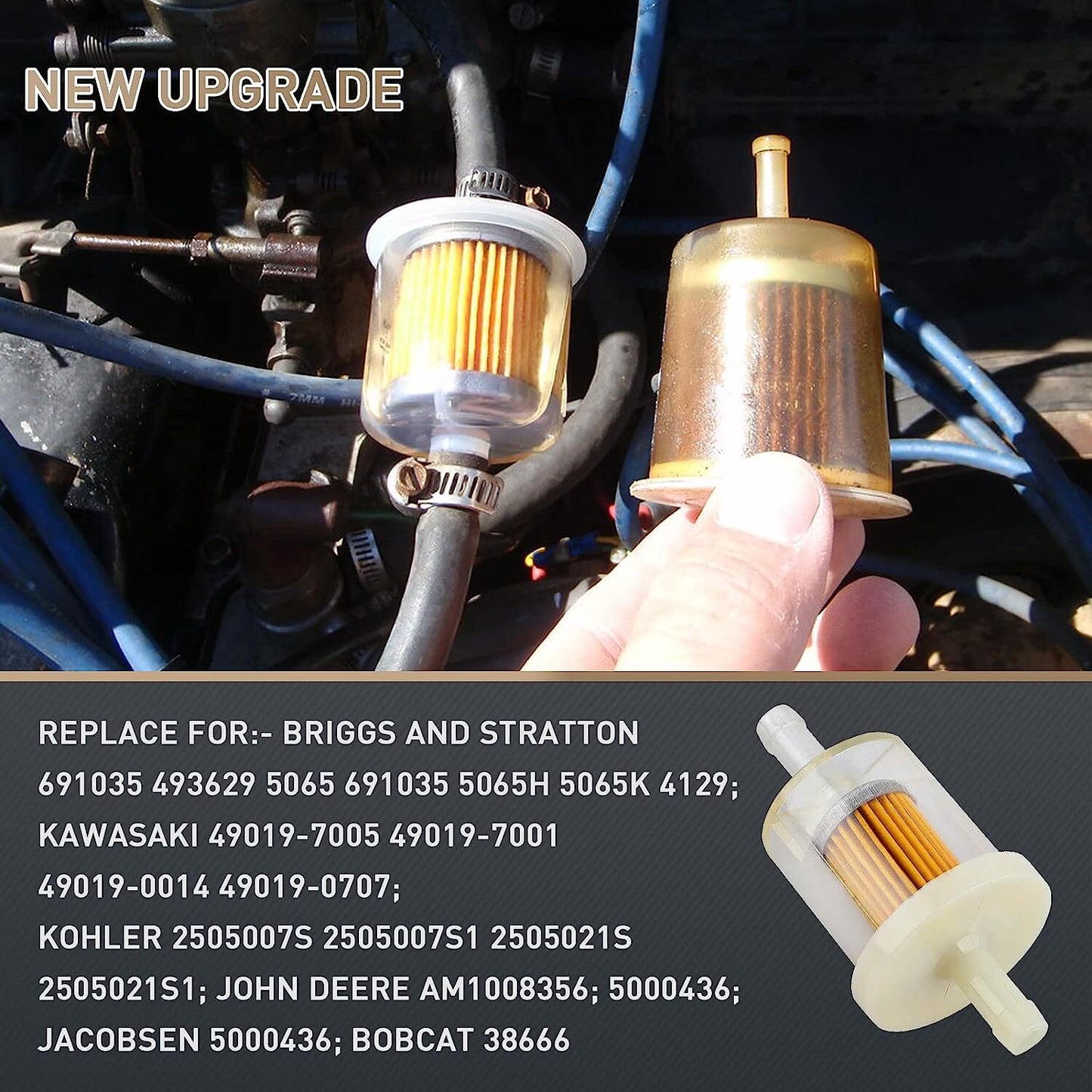 493629 1/4 Inline Fuel Filter For Kohler 2505007S 2505021S 25 050 02 FX481V