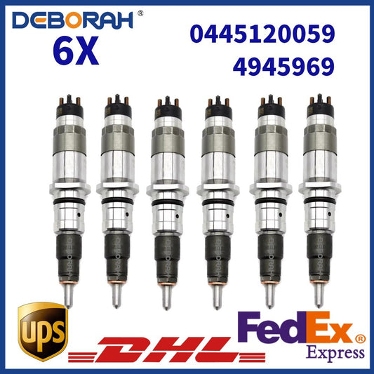 6x Fuel Injector 0445120059 0445120231 For Komatsu PC200-8 PC220-8 PC240-8