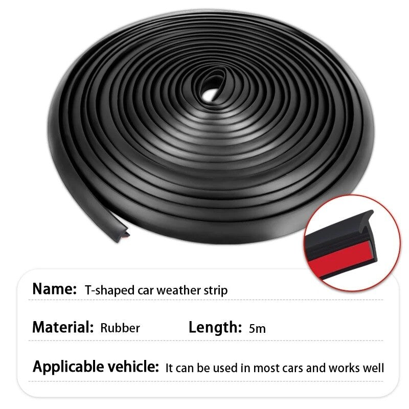 16.5ft Rubber T Shape for Benz Car Door Headlight Seal Strip Edge Moulding Trims