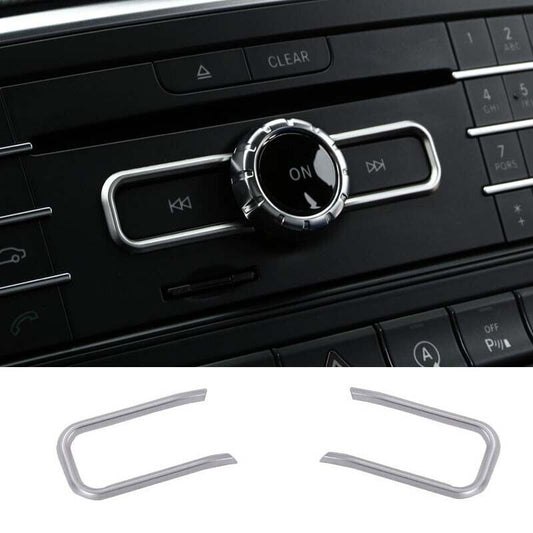 CD Switch Trim 2PCS Central Console Fit for Benz GLA CLA 2013-2019 ABS Silver