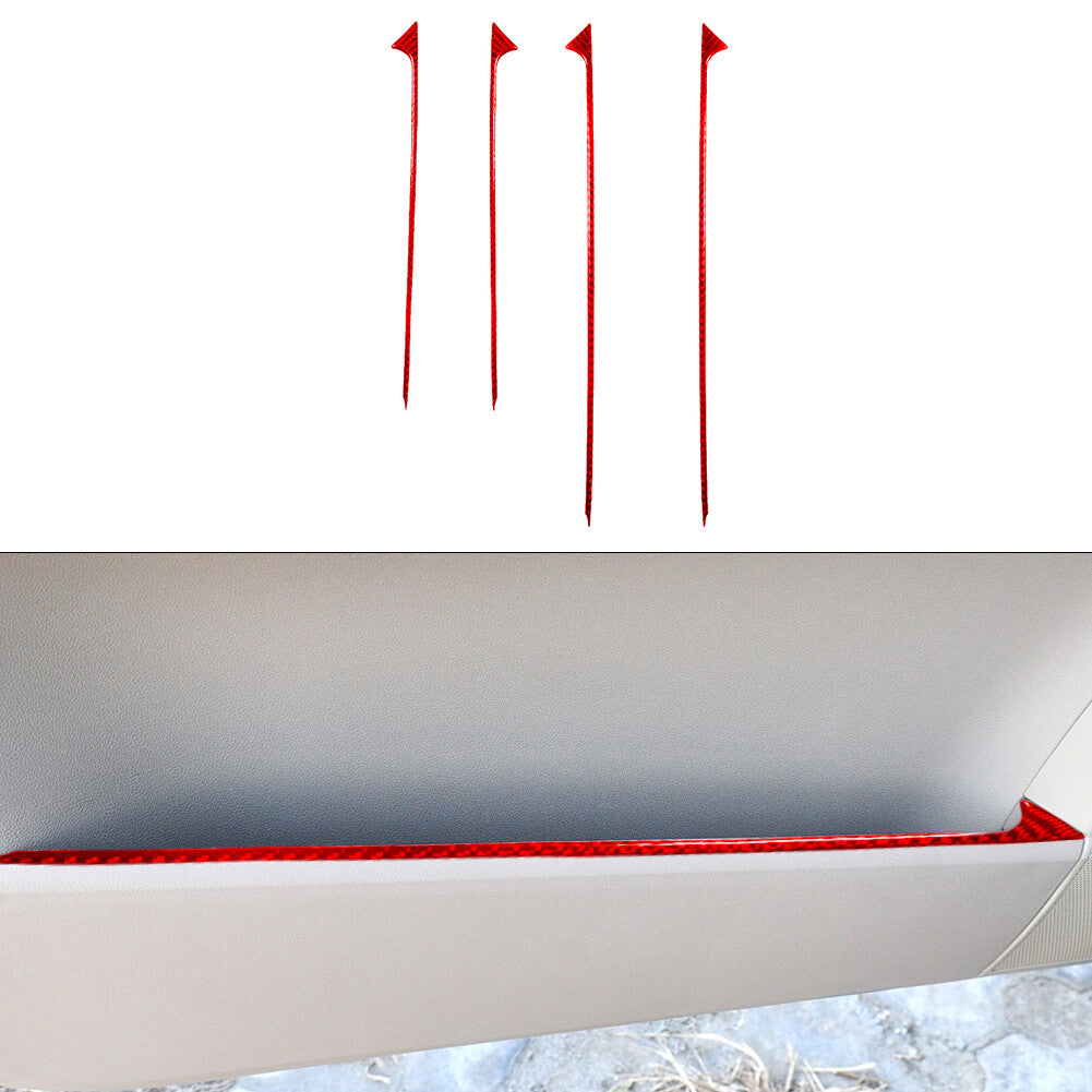 4X Red Door Storage Trim Strip Cover Carbon Fiber for Mercedes R-Class 2009-2012