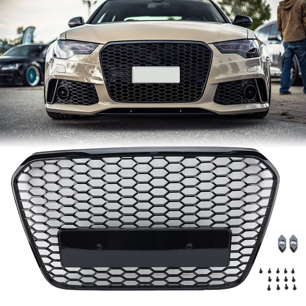 for Audi A6 C7 2012-2015 Front Grille Grill Gloss Black 4G0853651A NEW