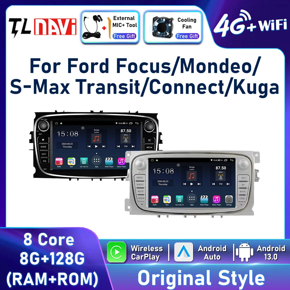 for Ford Focus 2 Mondeo S-MAX Android Carplay Car Radio 4G GPS Multimedia Screen