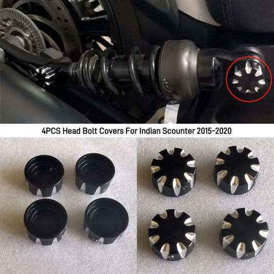 Aluminum 4PCS Motorcycle Head Bolt Covers For Indian Scounter Bobber 2015-2020