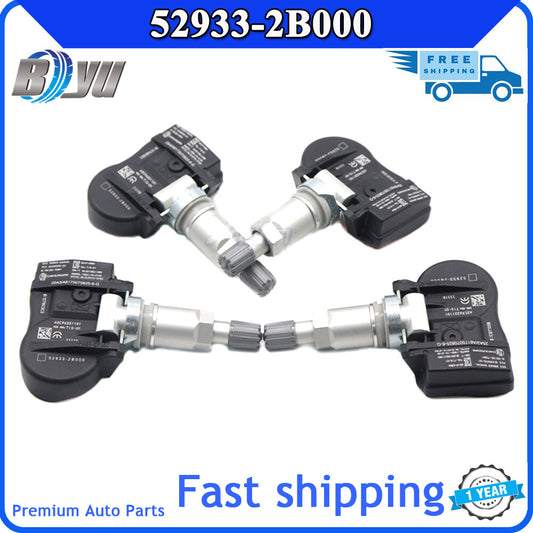 4-pack Tire Pressure Sensor (TPMS) Monitoring System 52933-2B000, new, suitable for Hyundai and for Kia .