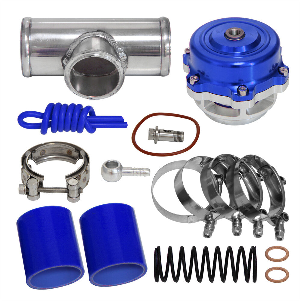 50MM 35PSI Boost V-Band Turbo Blow Off Valve BOV+2.36'' Flange Pipe Hose Kit BL