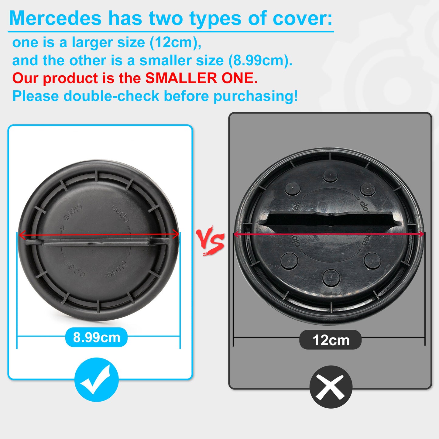 1305219122 Black Headlight Dust Cover 3.54For for Mercedes Benz W204 W171 W212 W222