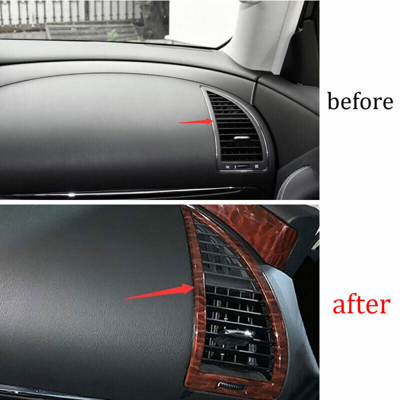 LR AC Air Outlet Vent Cover Trim for Nissan Armada Y62 2017-2020 Red Wood Grain