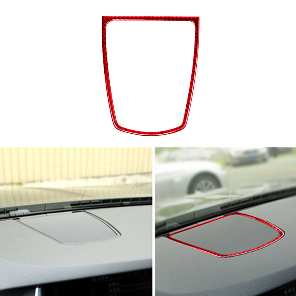 Red carbon fiber speaker frame trim for BMW 5 Series F10 2011-2017