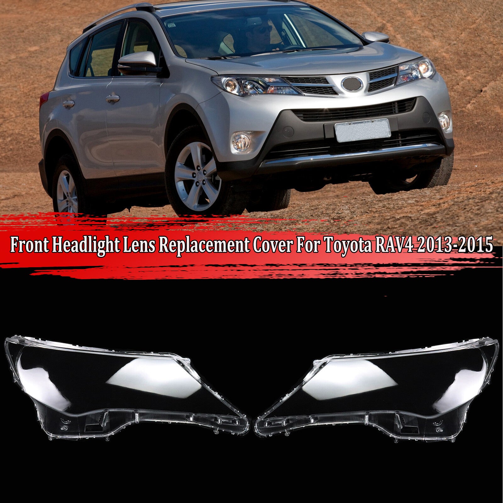 for Toyota RAV4 Front Headlight Lens Cover Headlamp Shell Replacement 2013-2015