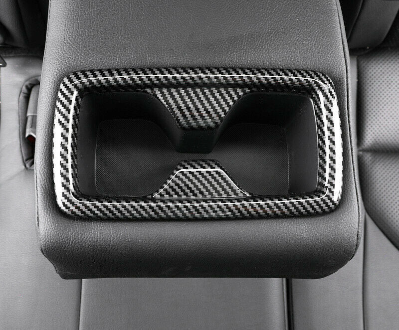 for Toyota Highlander 2020-2024 Carbon Fiber Rear Water Cup Holder Frame Trim
