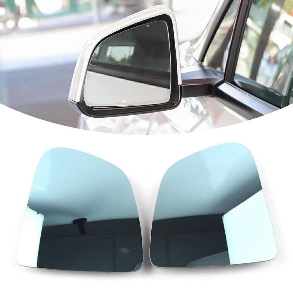 Pair Left +Right Rearview Door Wing Mirror Glass Blue Heated for Tesla for Model Y