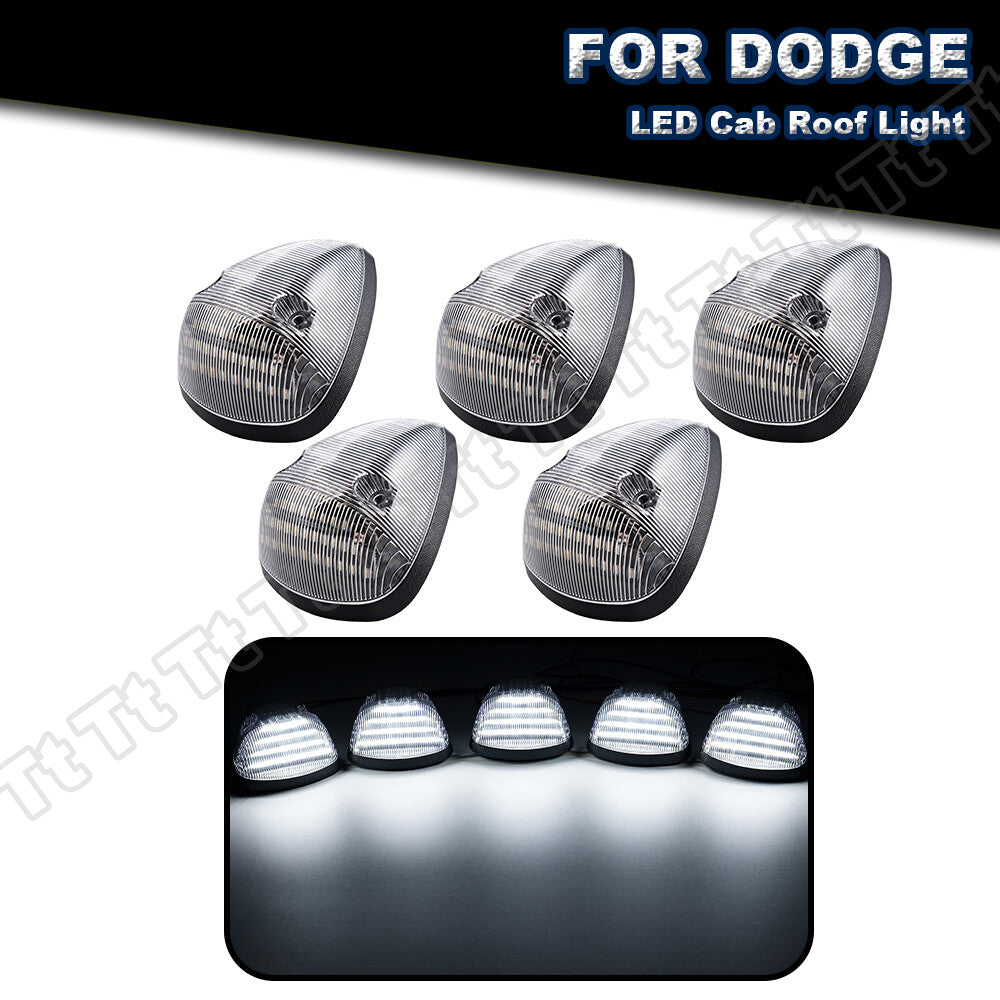 Suitable for 94 - 1998 for Ram 1500 2500 3500 5PCS LED Cab Roof White Running Light with Clear Lens