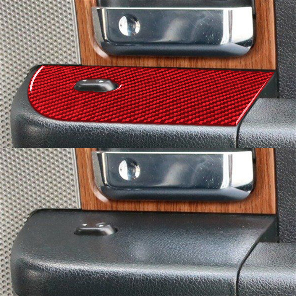 Red Carbon Fiber Interior Rear Window Control Cover Trim for Ford F150 FX4 04-08
