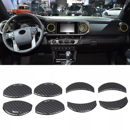 Air Condition Vent Outlet Cover Trim ABS Carbon Fiber for Toyota Tacoma 16-22
