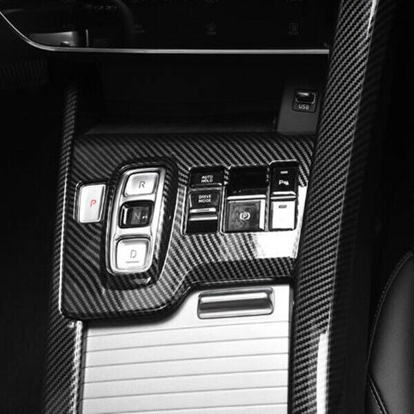 Carbon Fiber Center Gear Shift Box Panel Cover Trim for Hyundai Sonata 2020-2022
