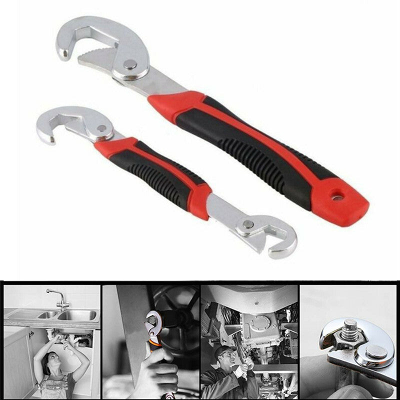 2Pcs Car Repair Adjustable Spanners Multi-function Heavy Duty Torque Wrench Tool