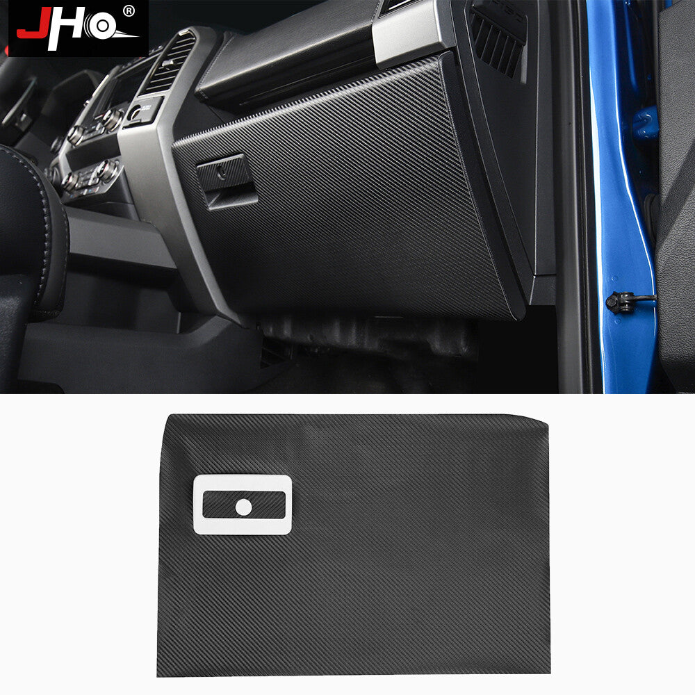Carbon Fiber Leather Car for Co -pilot Storage Box Sticker Pad for Ford F150 15-2020