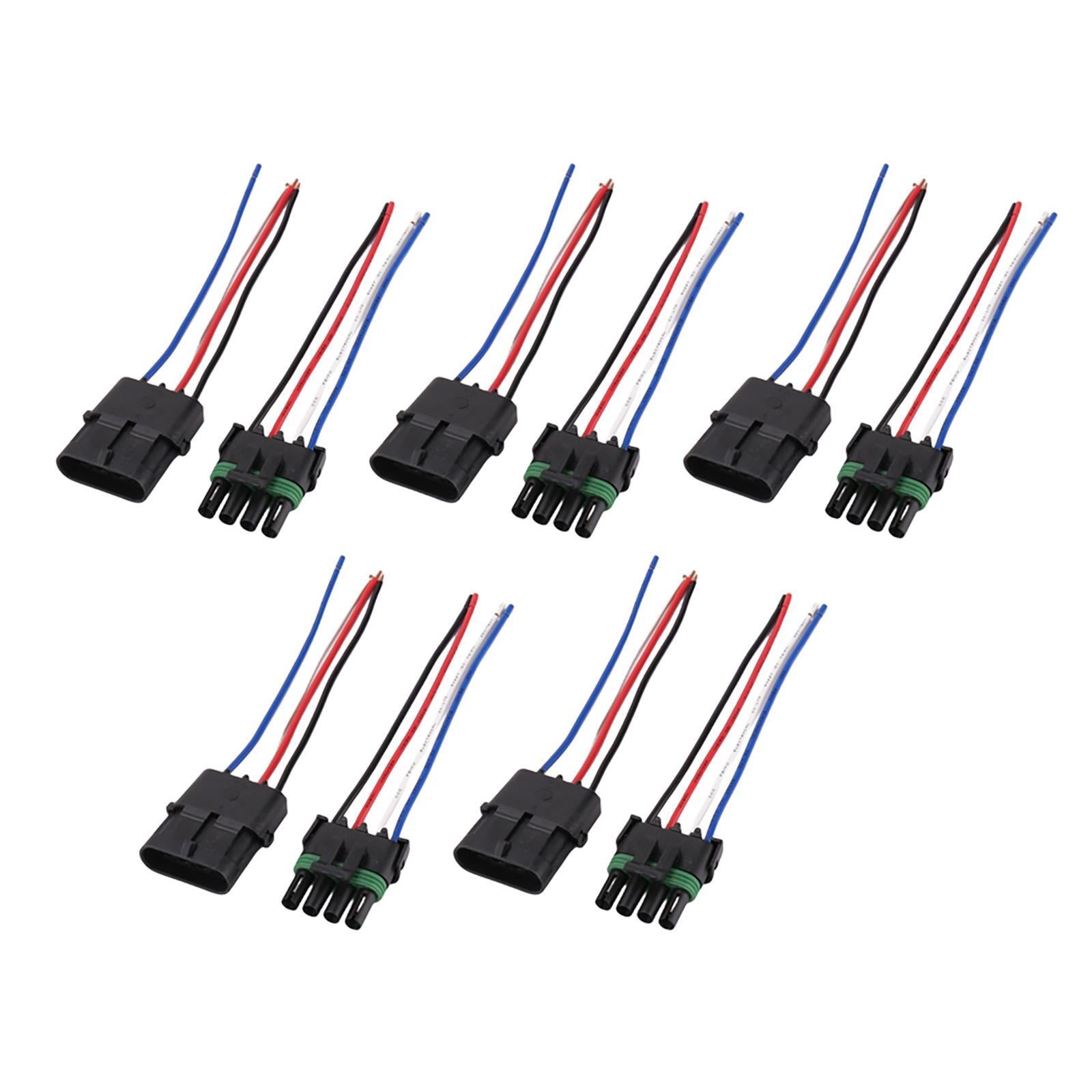 5 Pairs Male Female 14 AWG Assembled Weather Pack 4 Pin Sealed Connector 6 Wire