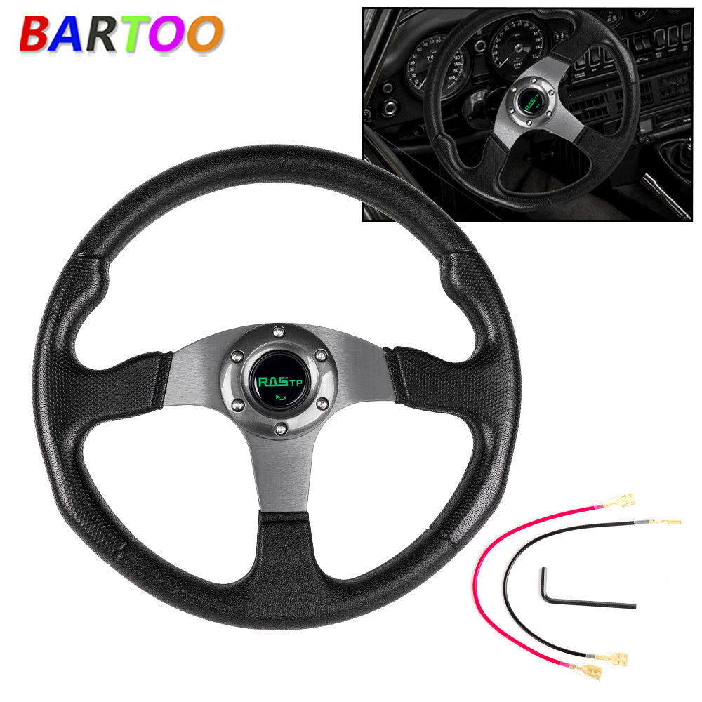 14 340mm Universal Drifting Racing Steering Wheel Aluminum 6 Bolt Gray