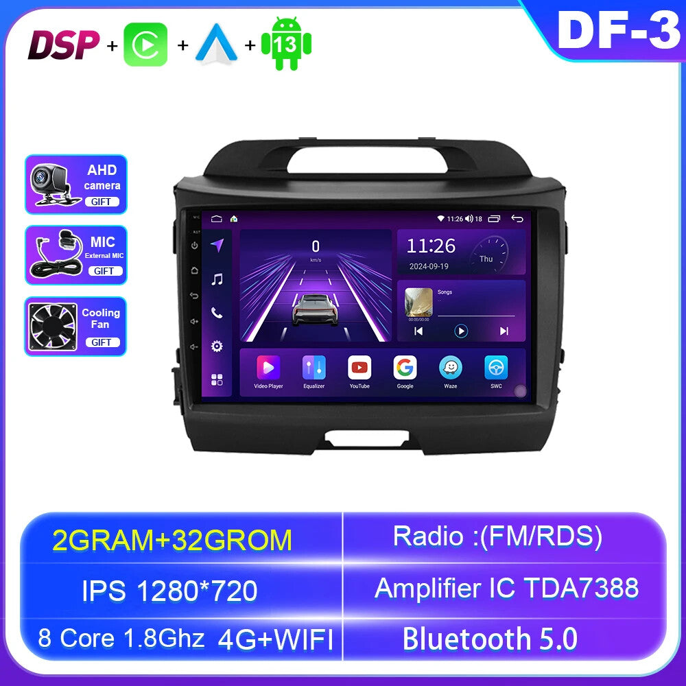 Android Car Radio for KIA Sportage 2011-2016 Auto GPS Multimedia Player Screen
