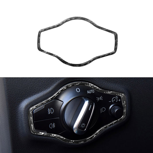 Headlight Control Knob Frame Trim Cover Decor Carbon Fiber for Audi Q5 2009-2017