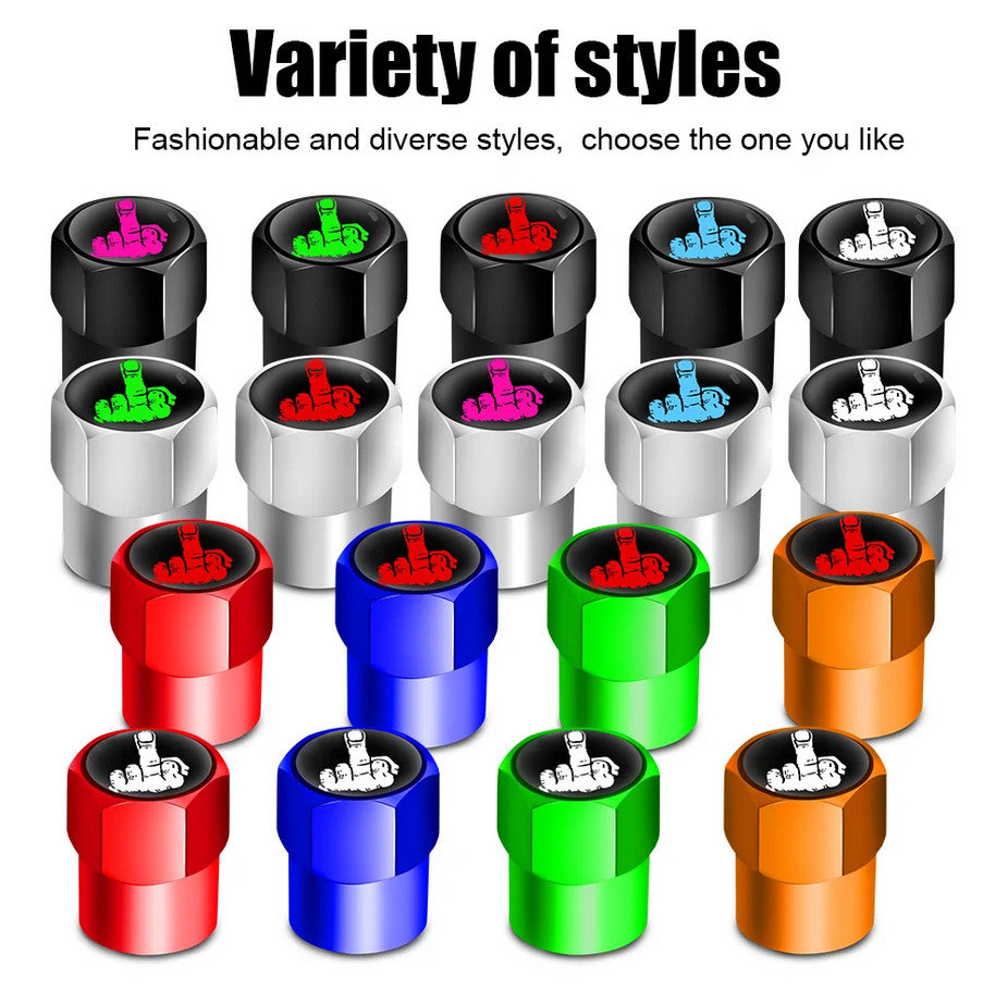 4-Piece Car Tire Valve Cover Rod Air Dust Cover Dustproof Blue Rocket for Jeep for Mini