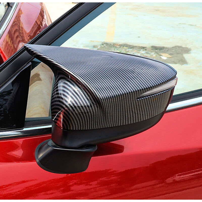 2P Carbon Fiber OX Horn Side Rear View Mirror Cover Trim for Mazda CX-3 2016-21