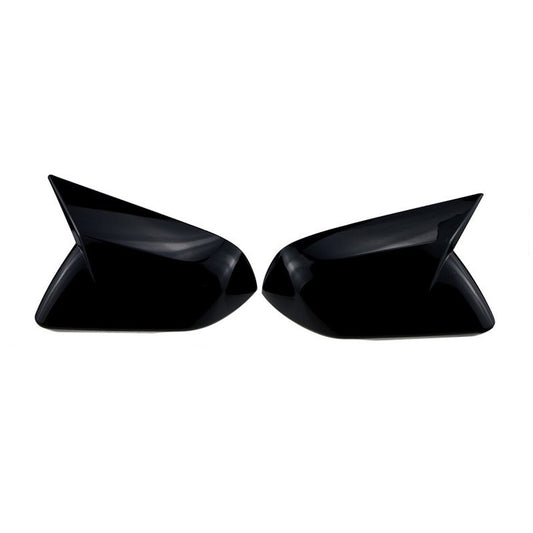 2-Piece Side Mirror Cover Wings for Ford for Mustang 2015-2022 Horn Gloss Black