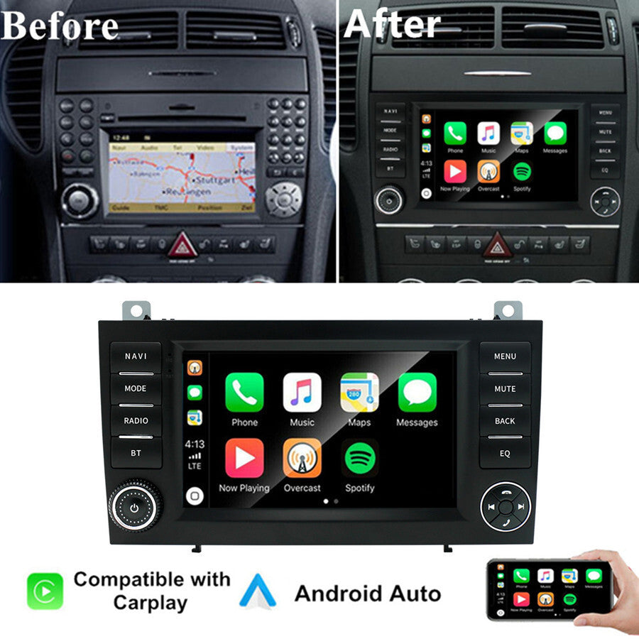 7 Android 13.0 Stereo Radio GPS Wifi for Mercedes-Benz SLK-Class R171 2004-2010