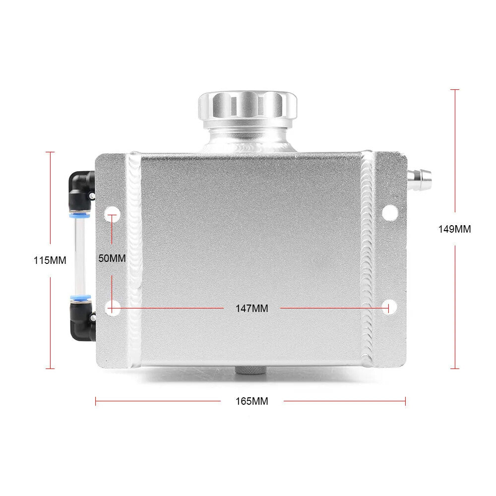 1L Universal Aluminium Engine Oil Catch Can Water Breather Tank Bottle Polished