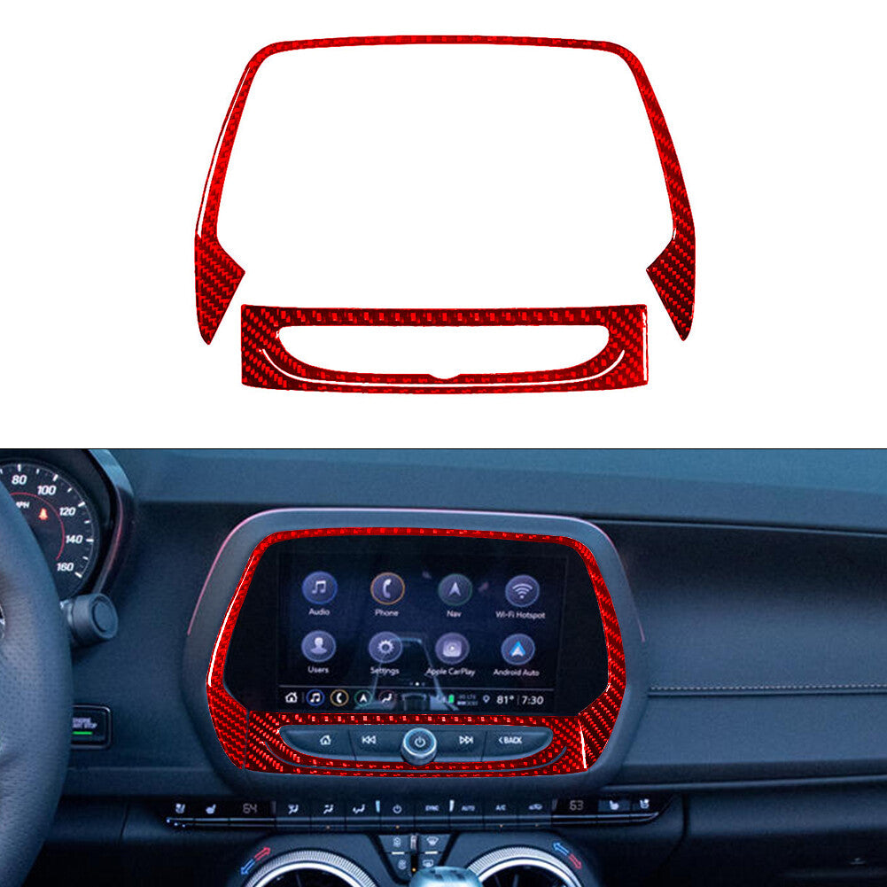 Red Carbon Fiber Interior Full Sets Cover Trim Kit for Chevy Camaro 2016-2018