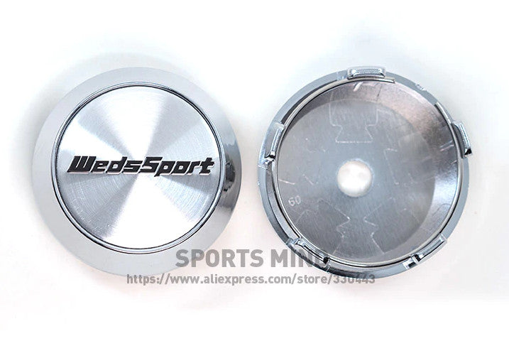 4x60mm Weds Sport logo badge wheel center cap hubcap badge chrome TE37 rims