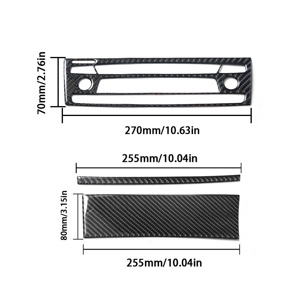 3Pcs Carbon Fiber Interior Radio Console Cover Trim for BMW Z4 E89 2009-2016
