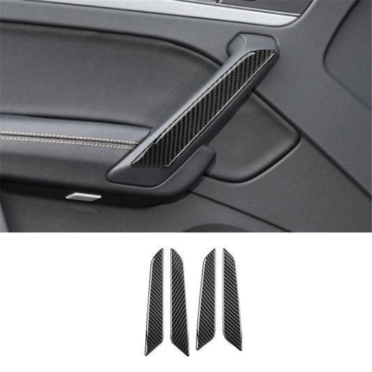 4Pcs for Audi Q5 2018-2021 Carbon Fiber Interior Door Armrest Panel Cover Trim