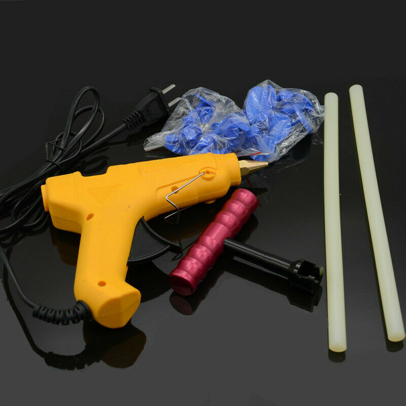 Car Hot Glue Gun Tabs T-Bar Hammer Puller Lifter Paintless Dent Pit Repair Tool