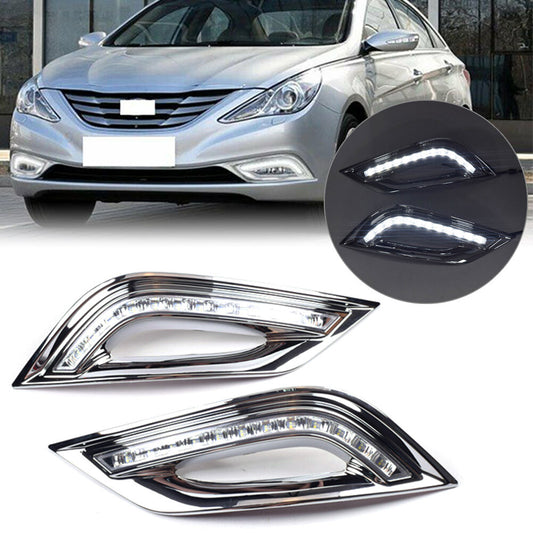 LED DRL daytime running lights, turn signals, and fog lights are suitable for Hyundai Sonata models from 2011 to 2014.
