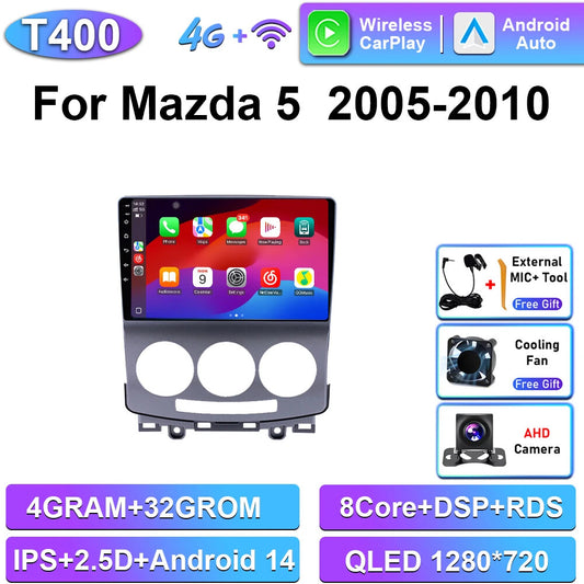 for Mazda 5 2005-2010 Android CarPlay Car Radio GPS Multimedia Player Screen