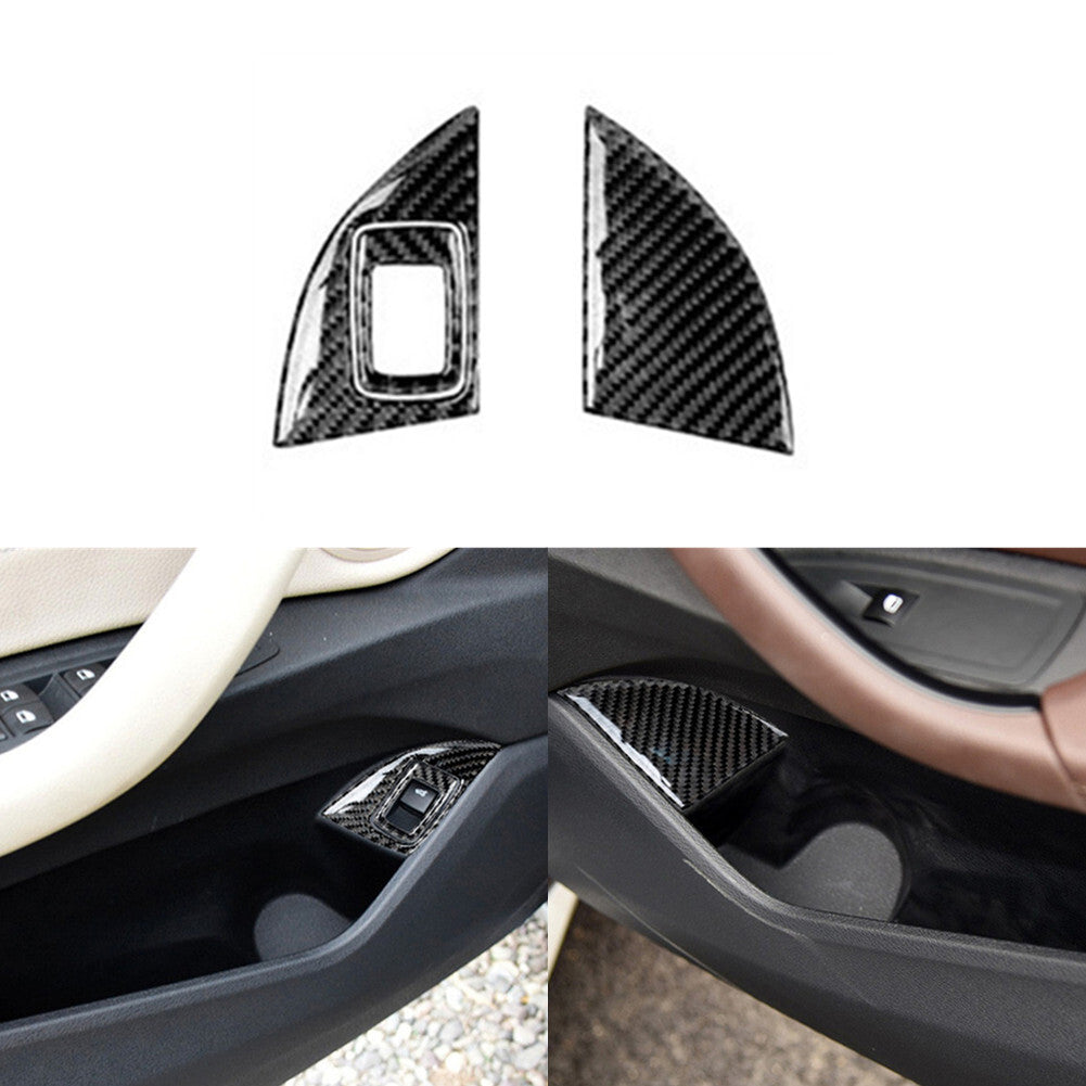 3Pcs Carbon Fiber Interior Trunk Release Cover Trim for BMW X1 F48 2016-2018