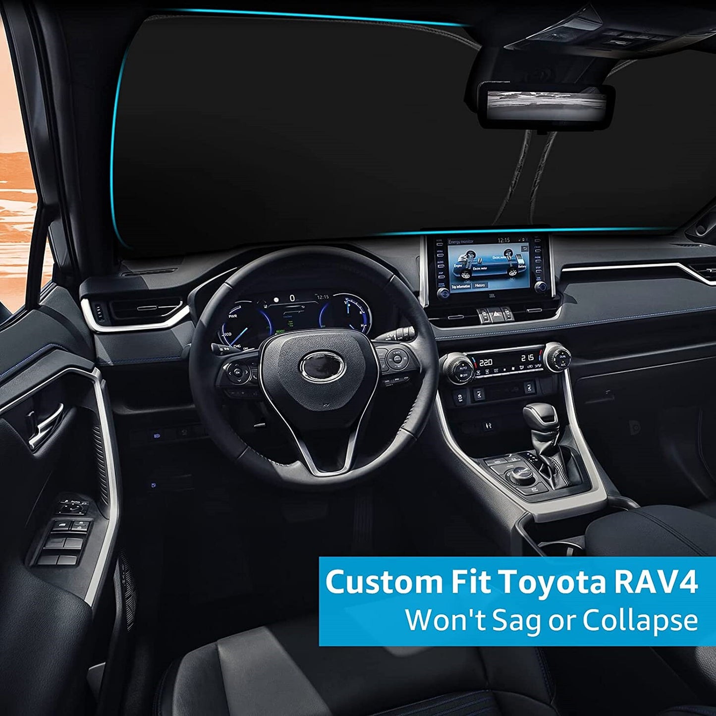 Custom Fit for Toyota RAV4 2019-2024 SUV Windshield Sun Shade Front Heat Block Cover