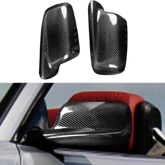 Real Carbon Fiber Car Side Mirror Cover Caps for BMW 3 Series E46 98-05 2 Door