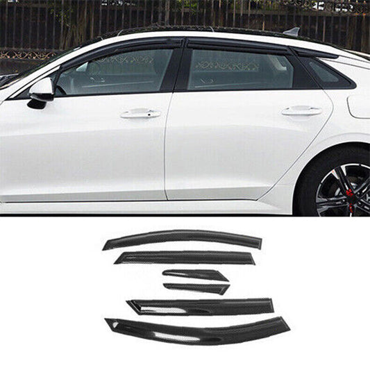 for Kia K5 2021-23 Black ABS Window Visor Vent Shade Sun Rain Guard Deflector 6x