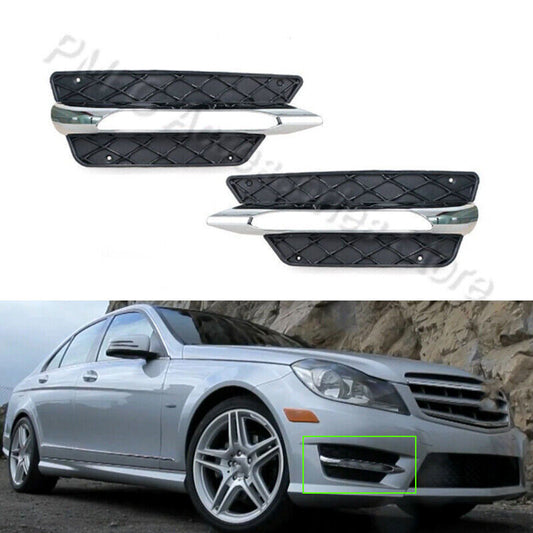 for Mercedes-Benz W204 C250 C350 C-Class 2012-2014 Chromium 2X Fog Lamp Cover