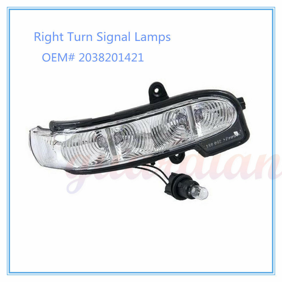 Right door turn signal light 2038201421 is applicable to for Mercedes-Benz W211, E320, E500, E350, 5.0L, and 5.5L models.