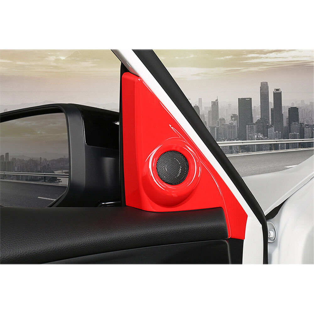 A Post Speaker Frame Cover Trim 2 Fit for Honda for Civic 10th 2016-21 Bright Red
