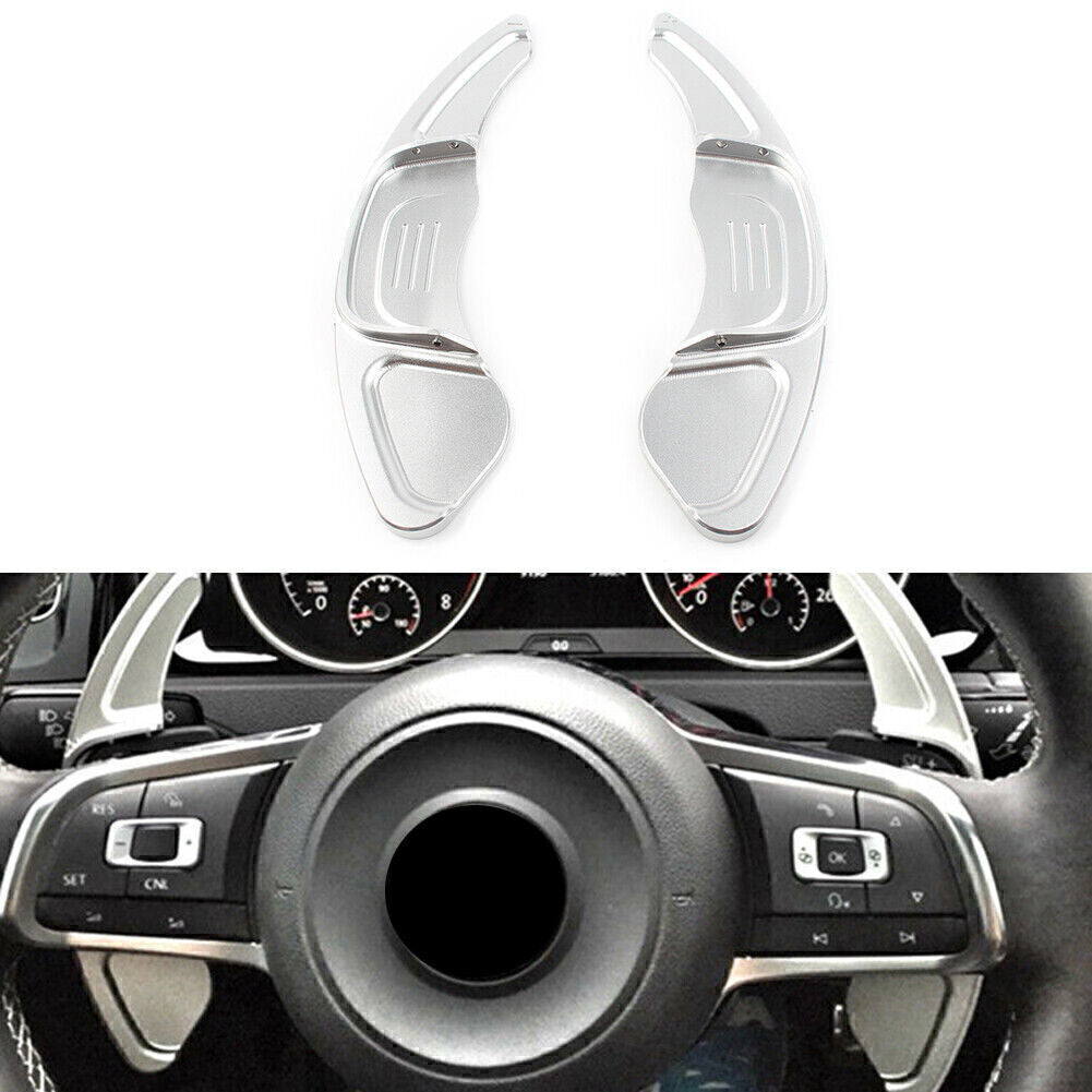 Silver Steering Wheel Paddle Shifters Extension Fit for VW 2015-2019 2016 for Golf 7